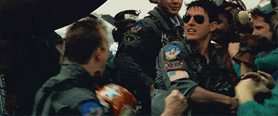 top gun hug celebration gif