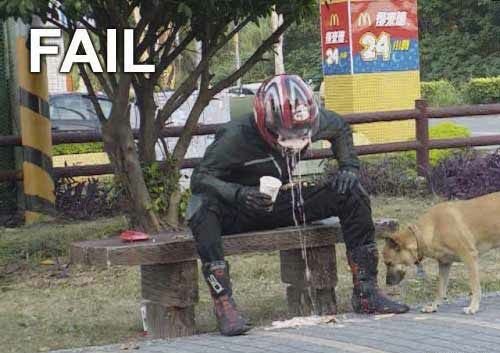 Helmet Vomit Fail