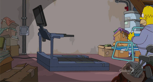 Homer chair treadmill gif