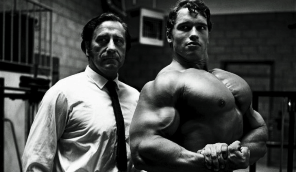 Joe Weider and Arnold Schwarzenegger