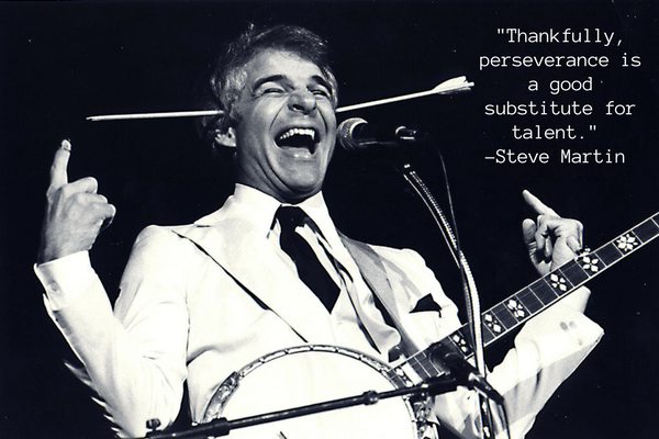 thankfully perseverance is a good substitute for talent - steve martin