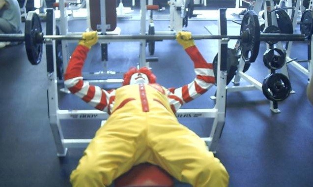 Ronald McDonald bench press