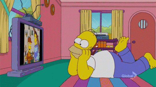 homer watching TV gif