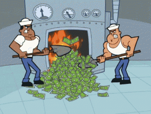 burn money gif