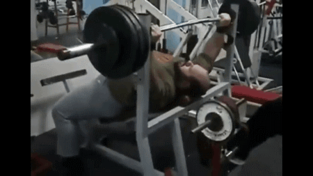 funny bench press fail gif