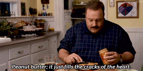 peanut butter fills the cracks of the heart gif