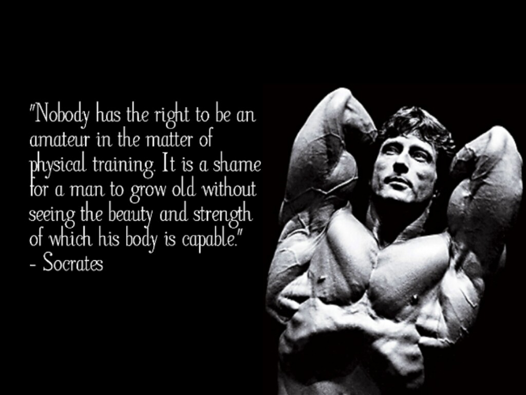 nobody has the right to be an amateur in the matter of physical training. It is a shame for a man to grow old without seeing the beauty and strength of which his body is capable - socrates